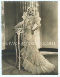 4j141 MARION DAVIES deluxe 10.5x13.5 still '30s full-length in lacy white gown by James Manatt!