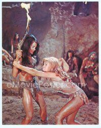 4j220 ONE MILLION YEARS B.C. deluxe color 11x14 still '66 sexy prehistoric cave women fighting!