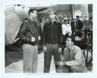 4j176 SABOTEUR 11.25x14 still '42 Alfred Hitchcock, Bob Cummings standing by airplane!