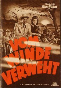 4j287 GONE WITH THE WIND German program '53 Gable, Vivien Leigh, Howard, de Havilland, different!