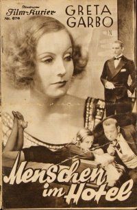 4j453 GRAND HOTEL Austrian program '34 Greta Garbo, John & Lionel Barrymore, Crawford, different!