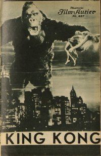 4j465 KING KONG Austrian program '33 classic image of ape holding Fay Wray over New York City!