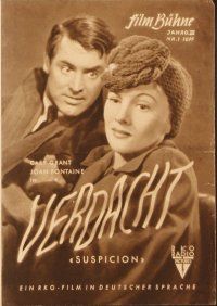 4j383 SUSPICION German program '47 Alfred Hitchcock, Cary Grant, Joan Fontaine, different images!