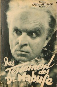 4j526 TESTAMENT OF DR. MABUSE Austrian program '33 Fritz Lang's psychotic criminal genius!