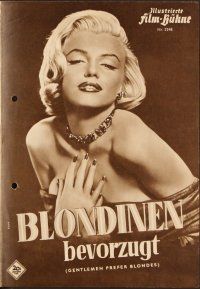 4j283 GENTLEMEN PREFER BLONDES German program '54 sexy Marilyn Monroe & Jane Russell, different!