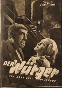 4j294 HUMAN MONSTER German program '49 Bela Lugosi & disfigured Wilfred Walter, different images!