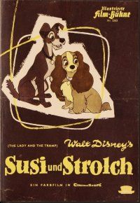 4j311 LADY & THE TRAMP German program '56 Walt Disney classic, many wonderful cartoon images!