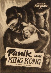 4j325 MIGHTY JOE YOUNG German program '50 first Ray Harryhausen, Terry Moore, cool ape art!