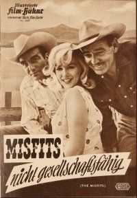 4j326 MISFITS German program '61 Clark Gable, Marilyn Monroe, Clift, John Huston, different!