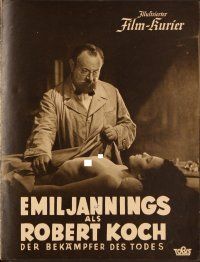 4j357 ROBERT KOCH, DER BEKAMPFER DES TODES German program '39 Emil Jannings with nude corpse!