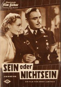 4j389 TO BE OR NOT TO BE German program '60 different images of Carole Lombard & Jack Benny!
