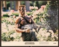 4k121 COMMANDO color 11x14 still #7 '85 best close up of Arnold Schwarzenegger in camoflauge w/gun!