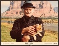 4k278 HARRY & TONTO color 11x14 still #6 '74 Paul Mazursky, c/u of Art Carney holding his cat!