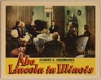 4k015 ABE LINCOLN IN ILLINOIS LC '40 President Raymond Massey with room full of advisors!