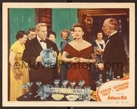 4k020 ADAM'S RIB LC #7 '49 Spencer Tracy with surprised Katharine Hepburn at fancy dinner!