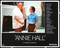 4k045 ANNIE HALL LC #8 '77 Woody Allen gets romantic advice from large man with groceries!