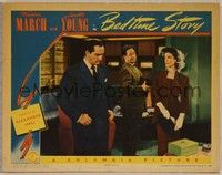 4k066 BEDTIME STORY LC '41 Robert Benchley between Fredric March & sexy Loretta Young!