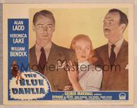 4k082 BLUE DAHLIA LC '46 close portrait of Alan Ladd, Veronica Lake & Howard da Silva!