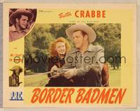 4k085 BORDER BADMEN LC '45 close up of Buster Crabbe & Loraine Miller in wagon!