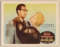 4k087 BORN YESTERDAY LC #7 '51 best c/u of sexy Judy Holliday in negligee  with William Holden!