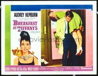 4k091 BREAKFAST AT TIFFANY'S LC #1 '61 George Peppard carries Audrey Hepburn over his shoulder!