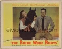 4k095 BRIDE WORE BOOTS LC '46 Robert Cummings is mad that Barbara Stanwyck likes horse better!