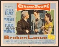 4k097 BROKEN LANCE LC #7 '54 Robert Wagner between Jean Peters & Spencer Tracy!