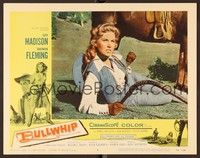 4k100 BULLWHIP LC #5 '58 sexy red-headed hellcat Rhonda Fleming laying on ground holding whip!!