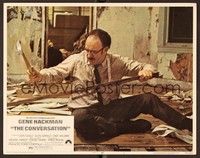 4k127 CONVERSATION LC #1 '74 c/u of Gene Hackman in classic final scene, Francis Ford Coppola