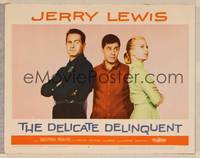 4k145 DELICATE DELINQUENT LC #4 '57 Jerry Lewis between Darren McGavin & pretty Martha Hyer!