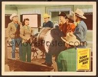 4k168 DOWN DAKOTA WAY LC #2 '49 Roy Rogers & Dale Evans in a classroom with giant drum!