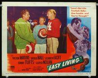 4k182 EASY LIVING LC #5 '49 Victor Mature standing by Sonny Tufts in football uniform!