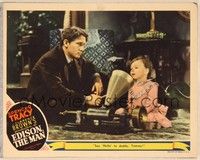 4k185 EDISON THE MAN LC '40 Spencer Tracy as Thomas shows invention to his young child!