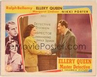 4k189 ELLERY QUEEN MASTER DETECTIVE LC '40 Ralph Bellamy shakes hands with Margaret Lindsay!
