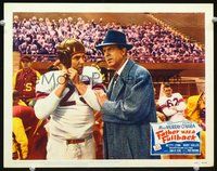 4k203 FATHER WAS A FULLBACK LC #8 '49 close up of Fred MacMurray with football player during game!