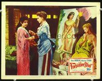4k218 FORBIDDEN STREET LC #8 '49 pretty Maureen O'Hara with pretty young girl by large painting!