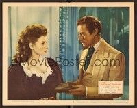 4k226 FOXES OF HARROW LC #8 '47 close up of Rex Harrison giving jewelry to Maureen O'Hara!