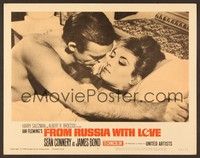 4k230 FROM RUSSIA WITH LOVE LC #3 '64 Sean Connery as James Bond in bed with sexy girl!