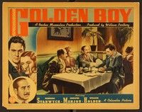 4k253 GOLDEN BOY LC '39 great image of Stanwyck watching Menjou offering Holden lots of cash!