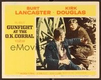 4k271 GUNFIGHT AT THE O.K. CORRAL LC #6 '57 c/u of Burt Lancaster & Kirk Douglas at movie climax!