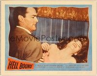 4k285 HELL BOUND LC #4 '57 close up of gang leader John Russell fighting with sexy June Blair!