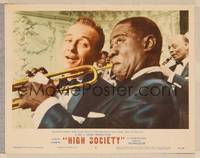 4k296 HIGH SOCIETY LC #4 '56 extreme close up of Bing Crosby & Louis Armstrong playing trumpet!