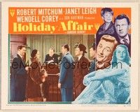 4k298 HOLIDAY AFFAIR LC #2 '49 Janet Leigh & Robert Mitchum with judge Harry Morgan in courtroom!
