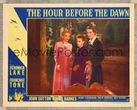 4k306 HOUR BEFORE THE DAWN LC #3 '44 close up of Nazi spy Veronica Lake with older lady & boy!