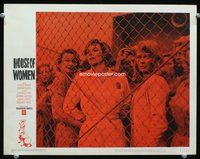 4k308 HOUSE OF WOMEN LC #1 '62 great close up of Shirley Knight & female convicts behind fence!