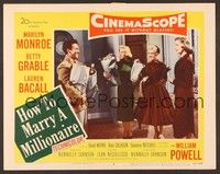 4k311 HOW TO MARRY A MILLIONAIRE LC #3 '53 Mitchell, Marilyn Monroe, Betty Grable & Lauren Bacall!