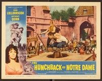 4k315 HUNCHBACK OF NOTRE DAME LC #4 '57 Anthony Quinn as Quasimodo being whipped in town square!