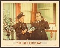 4k332 IRON PETTICOAT LC #3 '56 close up of Bob Hope & Katharine Hepburn both in uniform!