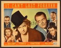 4k334 IT CAN'T LAST FOREVER LC '37 great close up of Ralph Bellamy with Betty Furness in top hat!