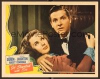 4k335 IT STARTED WITH EVE LC '41 romantic close up of surprised Robert Cummings with Deanna Durbin